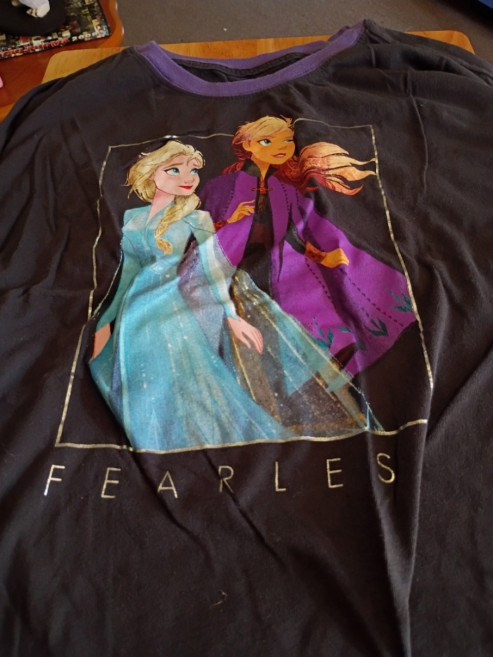 Disney Frozen II Black Tee with Purple Trim - OOP
